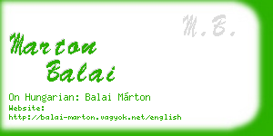 marton balai business card